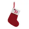 Decorações de Natal, itens decorativos, letras bordadas de tricô vermelhas pequenas, meias de Natal
