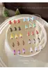 Novos Acessórios de Nail Art de Árvore de Natal Coloridos 3D Glitter Resina Árvore Pequena Série de Natal DIY Decorações de Unha Usáveis