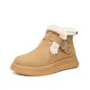 Botas curtas Birkenstock, botas estilo Martin feminino, novas botas de algodão acolchoadas quentes versáteis para o inverno 2026, botas de neve leves
