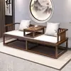 Juego Grande de Mesa y Sillas para Té, Combinación de Cama Luohan, Una Mesa y Cinco Sillas, Mesa de Té de Oficina, Uso en el Hogar, Mesa de Té de Madera Maciza Estilo Zen Nuevo Chino