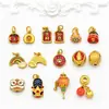Colgante DIY Bañado en Oro Estilo Antiguo Accesorios Vintage Cuentas de la Fortuna Retro Colgante de Danza del León Collar Pulsera Cuentas Espaciadoras Cuentas para Cuerda Accesorios