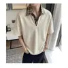 Camisa Polo Falsa de Duas Peças de Manga Curta para Homens, Camiseta de Verão Cleanfit com Gola Polo Xadrez, Ombros Retos e Meias Mangas
