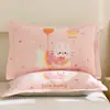 Funda de Almohada de Dibujos Animados Algodón Puro Paquete Individual 100 Gasa de Algodón Funda de Almohada para Niños Par Cubierta Protectora para Núcleo de Almohada 35X55
