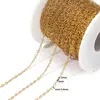 Cadena Plana Trenzada de Acero Inoxidable con Relieve Figura de Ocho de 18K Cadena Hecha a Mano Accesorios de Joyería Semi-Terminados para Collar Pulsera