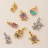 Colgante de Animal con Zirconia Microincrustada Temática Oceánica Tortuga Marina Delfín Pulpo Accesorios para Joyería DIY Comercio Electrónico Transfronterizo Al por Mayor