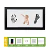 Bebé Cien Días de Edad Huella de Mano y Pie Hueco Marco de Fotos DIY Huella de Pata de Mascota Conmemorativa Almohadilla de Tinta para Mano y Pie de Bebé como recuerdo