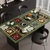 Jogo americano estilo americano vintage, antiderrapante, resistente a óleo, lavável, novo modelo 2025, luxo leve com toque de alta qualidade, pode ser cortado para se ajustar à superfície da mesa