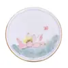 Posavasos de cerámica dorada pintado a mano, creativo portavasos de porcelana blanca dulce, juego de té con aislamiento térmico, accesorios para ceremonia del té de kung fu para el hogar