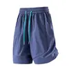Shorts Largos com Sensação de Gelo para Homens, Cintura com Cordão de Verão, Multicor, Finos e Respiráveis, Calças Capri Casuais, Uso Diário