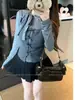 Camiseta de Renda Elegante para Mulheres, Estilo Hot Girl, Corte Slim, Manga Longa, Roupa para o Início do Outono, Top Camisola Curto, Conjunto de Duas Peças Base