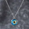 Colar Olho Aço Inoxidável Transfronteiriço Europeu e Americano Aço Titânio Pingente Feminino Joias Olho do Diabo Corrente de Clavícula Não Desbota