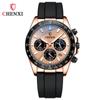 Reloj Dawn 2022 TikTok Explosions con Banda de Silicona para Hombre Multifuncional Tres Agujas Seis Pines Fase Lunar Cronógrafo