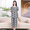 Pijama de Algodón Seda para Mujer Manga Corta Mamá Verano Ropa para Casa Traje de Algodón Artificial Abuela Mediana Edad y Adulta Mayor Verano