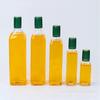 Fábrica atacado quadrado vidro frasco de óleo de gergelim transparente garrafa de óleo de chá garrafa de óleo de chá verde escuro cor de chá garrafa de vidro de óleo de gergelim
