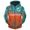 Sudadera con capucha y cremallera deportiva para hombre de exportación transfronteriza, temática de fútbol americano de la NFL, sudadera con capucha multicolor
