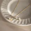 Elegante y Silencioso Conjunto de Pendientes y Collar Estilo Europeo y Americano, Joyería de Acero Inoxidable Chapado en Oro de 18K, Pendientes y Collar Versátiles de Moda Personalizados Transfronterizos