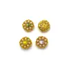 Acessórios de Prata S925 Banhada a Ouro 24K Inseridos com Pétalas de Turmalina Natural Trevo de Quatro Folhas Contas Acessórios para Pulseira DIY da Marca