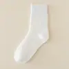 Meias de Terry Estilo Novo 25 Anos para Mulheres, Meias Grossas de Cano Médio com Forro de Fleece para Outono e Inverno, Meias de Chão Quentes e Resistentes ao Frio tipo Toalha