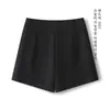 Shorts de traje de lana minimalistas hechos a medida de cintura alta para mujer, nuevo estilo otoño e invierno 2026, corte A, adelgazante, casual