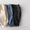 Pantalones vaqueros de estilo coreano de otoño para niños y niñas de 0 a 3 años, vaqueros infantiles versátiles de color liso suaves