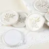 Sello de cera para bodas con adhesivo 3M, decoración de monedas de cera para sobres e invitaciones, pegatina de sello de cera con hoja de camelia dorada.