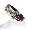 Pulsera de Cuero Multicapa con Patrón de Dragón Vintage Desgastado, Estilo Chino Punk para Hombre, Aleación, Cabeza de Dragón, Hebilla de Acero Inoxidable, Joyería de Pulsera de Cuero