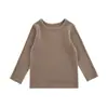 Wuli Bu Yi 2026 Primavera Outono Novo Estilo Coreano Infantil Manga Longa Camada Base Top Tendência Meninas Listrada Gola Redonda Camiseta