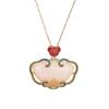 Collar vintage con diseño de palacio, joyería hecha a mano de cloisonné, colgante de esmalte de color para mujer, collar con candado Ruyi Ping An para mujer