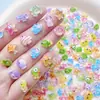 Accesorios populares para uñas con temática de océano cristalino: un conjunto mixto de dijes de ballena y estrella de mar de dibujos animados para uñas, decoraciones de uñas portátiles y aretes de resina