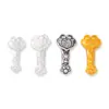 Accesorios de Plata Pura S999 Retro 3D Plata Dura Personaje de Bendición Deseo Auspicioso Agujero Recto Cuentas Espaciadoras Cuentas Colgantes Material de Cuentas
