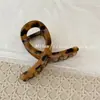 Nuevo Pasador de Pelo de Lujo con Estampado de Leopardo Retro Estilo Europeo y Americano Pasador de Pelo para la Parte Posterior de la Cabeza Pinza de Tiburón Pasador de Pelo Geométrico