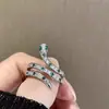 Anillo Abierto con Forma de Serpiente y Circonita para Mujer, Verano, Lujo Ligero, Alto Nivel, Anillo de Dedo Personalizado, Diseño de Nicho, Anillo de Estilo Nuevo