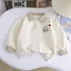 Camisa POLO Infantil Suéter de Desenho Primavera e Outono Novo Casual Fofo Top Combinação de Cores Infantil Moda Versátil Roupas Infantis