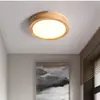 Luminária de teto redonda minimalista de quarto moderno de meados do século, estilo chinês novo, madeira de nogueira preta norte-americana, luminária residencial, ferro e outros materiais