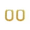 [Electrochapado en Oro Real] Pendientes Coreanos Simples Cuadrados Franceses Lujo Accesible Elegantes Nicho Diseño de Gama Alta