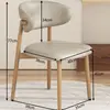 Silla de Comedor Estilo Vintage Nórdico Madera Maciza Falsa Silla con Respaldo para Mesa de Comedor de Restaurante Italiano de Lujo Ligero Celebridad de Internet Hogar Minimalista Moderno