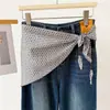 Lenço Triângulo Estilo Férias Retrô Seda Sintética Dupla Camada Amarração na Cintura Xale de Proteção Solar Lenço de Pescoço Lenço de Seda Feminino Lenço de Cabeça Lenço