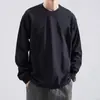 Camiseta de algodón de moda para primavera y otoño, camiseta de manga larga de color liso simple para hombre, camiseta interior, top casual versátil, mismo estilo para hombres y mujeres