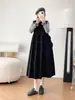 Vestido de Otoño 2026 Estilo Japonés Plisado Acordeón Cuello Redondo Holgado Sin Mangas para Mujeres Damas Falda Larga Moderno