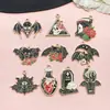 Pingente Estilo Gótico Escuro Ouro KC Dragão Maligno Corvo Borboleta Espada Lápide Brinco DIY Chaveiro Ornamento Acessórios