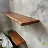 Estantería de Madera de Alcanfor de Una Palabra Estante de Almacenamiento Madera Maciza Estantería sin Costuras Estante de Pared Tablero de Capa de Tronco Pared de Fondo Zapatos Bolsas