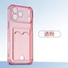 Adecuado para Comercio Exterior Ip18Pro Agujero Fino Transparente Cuatro Esquinas Anti-Caída Ranura para Tarjeta Funda para Teléfono Apple Tpu Soporte para Tarjeta Integrado Funda Suave