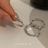 Anillo de Pez Pequeño de Plata Tailandesa Simple Vintage Anillo de Moda Estilo Antiguo Temperamento de Alta Gama Apertura Ajustable Joyería para Mujer
