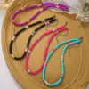Estilo de Playa de Verano Europeo y Americano Nuevo Collar Hecho a Mano para Mujer Uso Apilado Cadena de Clavícula con Cuentas de Colores Cadena de Collar de Cerámica Blanda DIY
