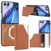 Aplicável a Samsung Z Flip8 Capa Magnética Dois em Um para Celular Galaxy Flip7 Porta-Cartões Carregamento Sem Fio Capa de Couro