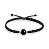 Pulseira de Prata 925 com Cristal de Morango Natural Pulseira de Casal Cordão Vermelho Masculino e Feminino Cordão Trançado Moda Joia Versátil