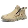 Zapatos de Hombre, Zapatos de Protección Laboral de Primavera y Otoño, Zapatos de Trabajo Casuales Deportivos Antideslizantes Resistentes al Desgaste de Caña Alta, Botines, Botas Casuales