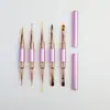 Varilla metálica de doble punta pintada línea de tracción viñeteado pluma de fototerapia con tapa pincel para decoración de uñas herramienta de venta caliente transfronteriza 5 trajes