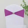 Funda para silla sin nudos, termoadhesiva, con lazo de flores y pedrería, con banda elástica y pedrería, ideal para bodas, eventos y comercio exterior.