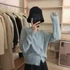 Cardigan Pequeño de Punto Estilo Suave con Terciopelo de Mapache para Mujer Exterior Primavera y Otoño Holgado Perezoso Corto Suave Pegajoso Suéter Abrigo Top